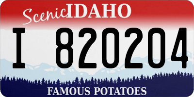 ID license plate I820204