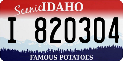 ID license plate I820304