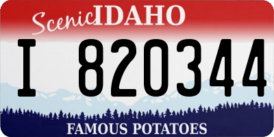 ID license plate I820344