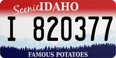 ID license plate I820377