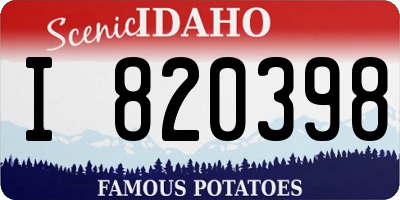 ID license plate I820398