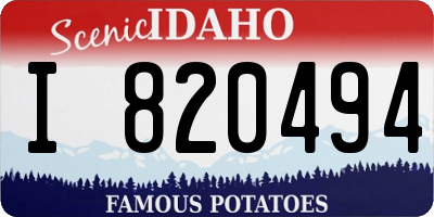 ID license plate I820494