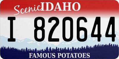 ID license plate I820644
