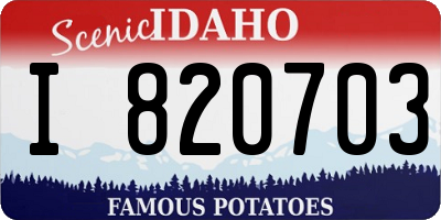 ID license plate I820703