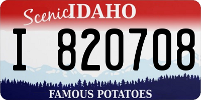 ID license plate I820708