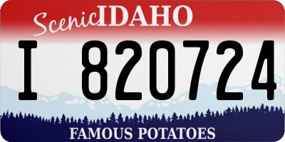 ID license plate I820724
