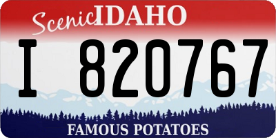 ID license plate I820767