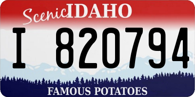 ID license plate I820794