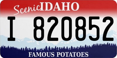 ID license plate I820852