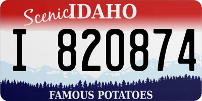 ID license plate I820874
