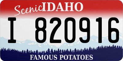 ID license plate I820916