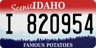 ID license plate I820954