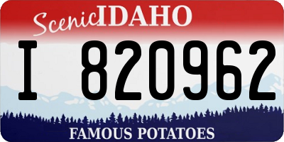 ID license plate I820962