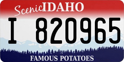 ID license plate I820965