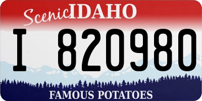 ID license plate I820980