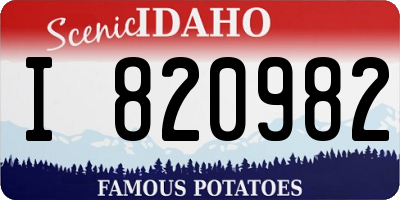 ID license plate I820982