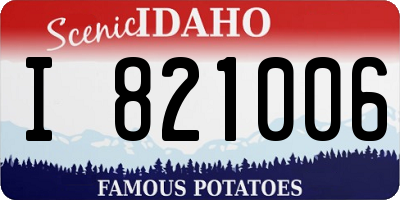 ID license plate I821006