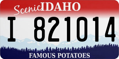 ID license plate I821014