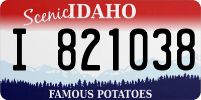 ID license plate I821038