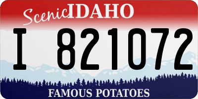 ID license plate I821072