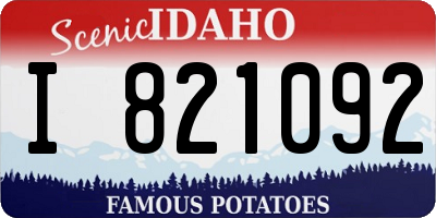 ID license plate I821092