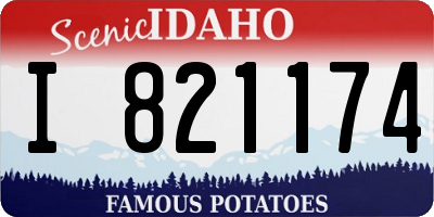 ID license plate I821174