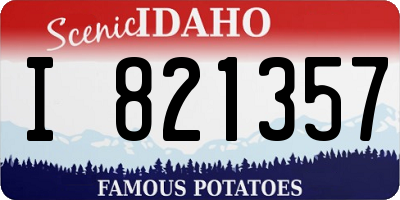 ID license plate I821357
