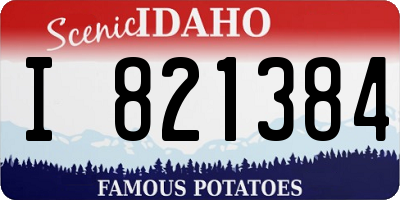 ID license plate I821384
