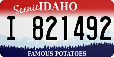 ID license plate I821492