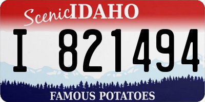 ID license plate I821494