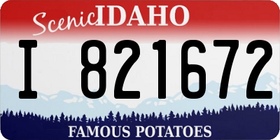 ID license plate I821672