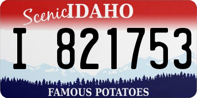 ID license plate I821753