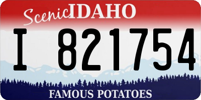ID license plate I821754
