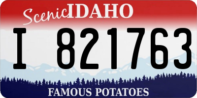 ID license plate I821763