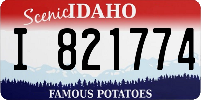 ID license plate I821774
