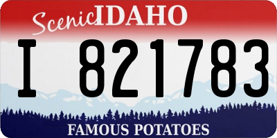 ID license plate I821783