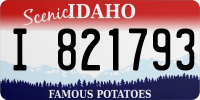ID license plate I821793