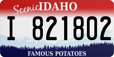 ID license plate I821802