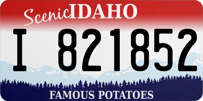 ID license plate I821852