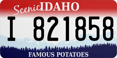 ID license plate I821858