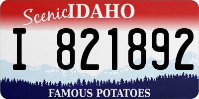 ID license plate I821892