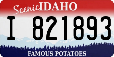 ID license plate I821893