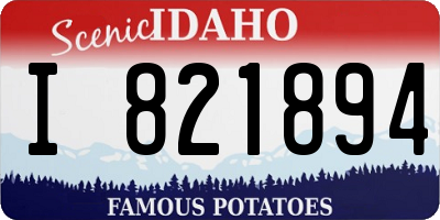 ID license plate I821894