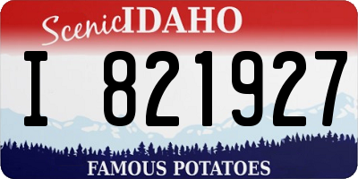 ID license plate I821927