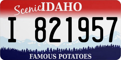 ID license plate I821957
