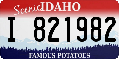 ID license plate I821982