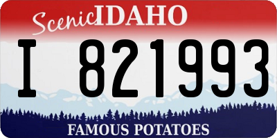 ID license plate I821993