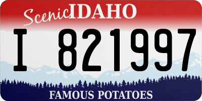 ID license plate I821997