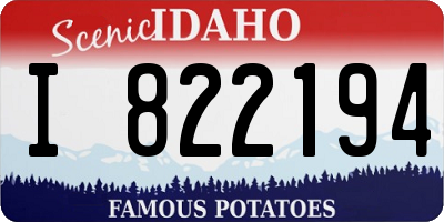 ID license plate I822194