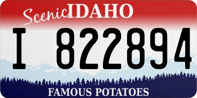 ID license plate I822894